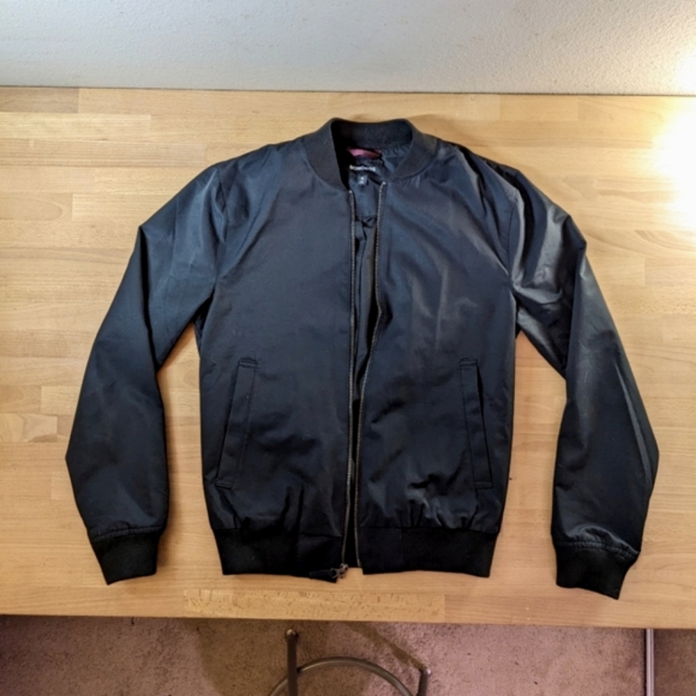 Bonobos boulevard bomber jacket black